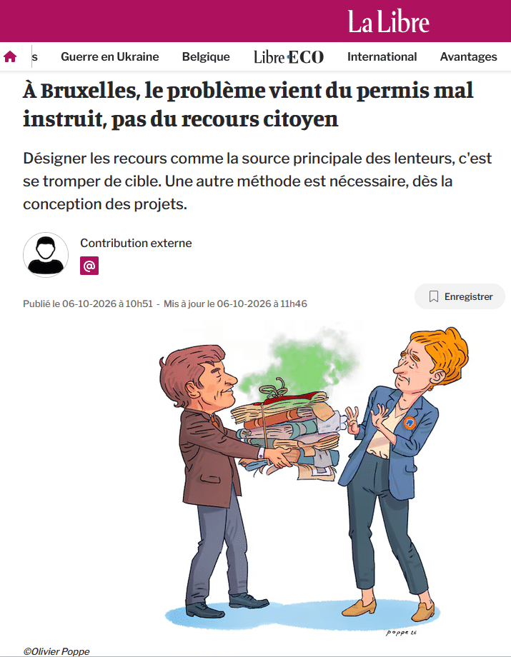 À Bruxelles, le problème vient du permis mal instruit, pas du recours citoyen